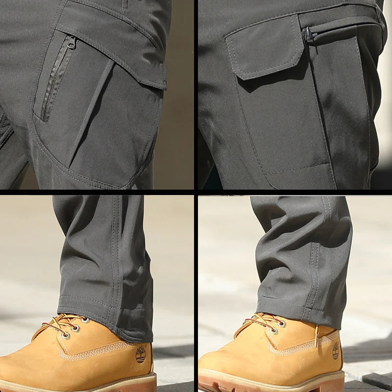 CHRLCK Pantaloni tactici anti-zgârieturi pentru bărbați Pantaloni de drumeție cu elasticitate pentru bărbați, impermeabili, vânătoare, pescuit, camping, rezistenți la uzură