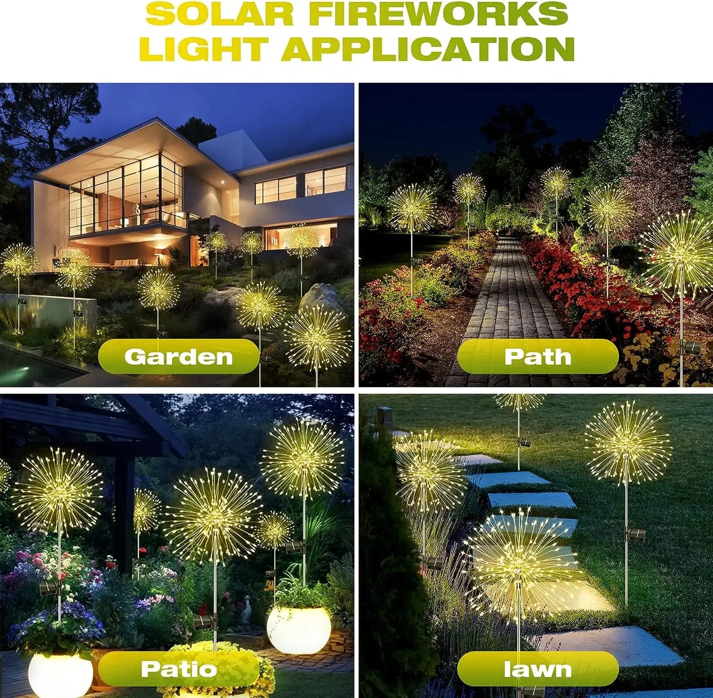 Lumini solare cu LED-uri pentru decorarea grădinii Lumini pentru zâne Lampă pentru gazon de păpădie în aer liber, impermeabilă, pentru decorarea peisajului de grădină