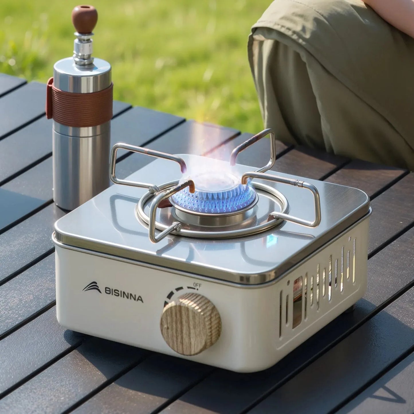 Aragaz de camping cu gas 2800W Putere mare de foc Cuptor portatil cu casetă Arzător cu gas în aer liber Tabără de picnic
